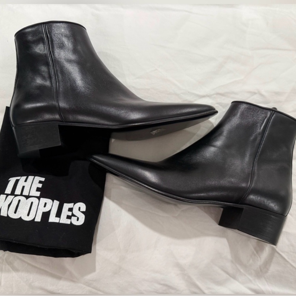 The Kooples Black Leather Ankle Booties Size 42